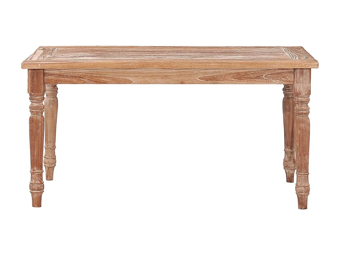 Batavia-Couchtisch 90x50x45 cm Teak Massivholz Getüncht