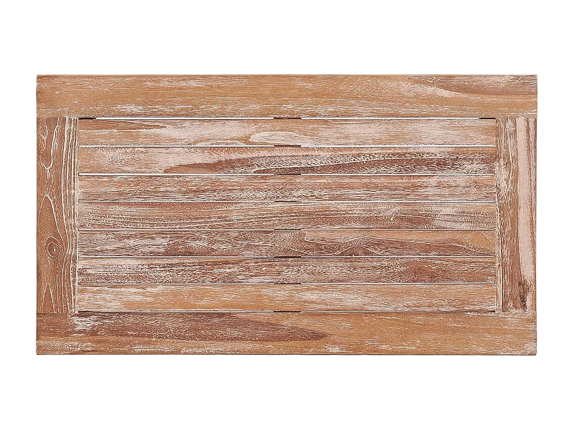 Batavia-Couchtisch 90x50x45 cm Teak Massivholz Getüncht