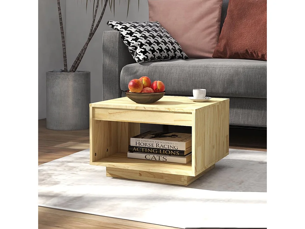 Table basse 50x50x33,5 cm bois de pin massif