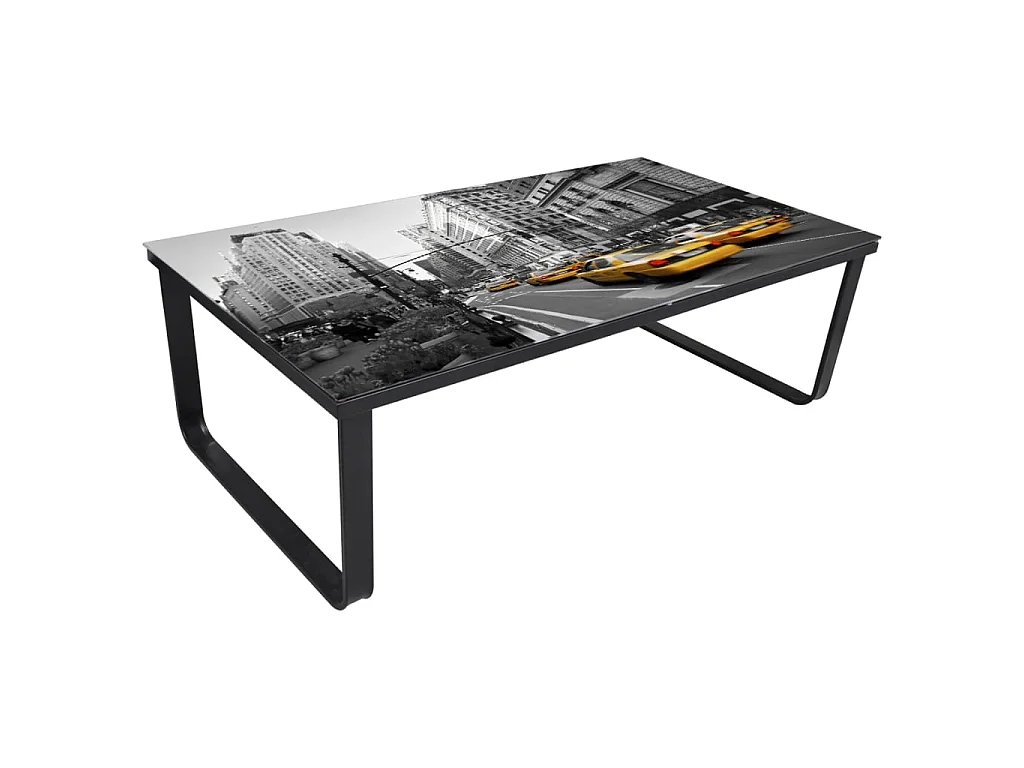 Salontafel met glazen tafelblad rechthoekig