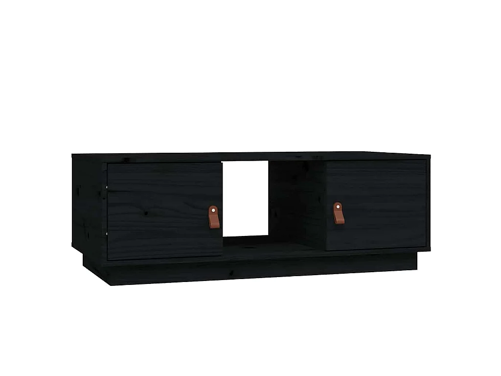 Table basse Noir 100x50x35 cm Bois massif de pin