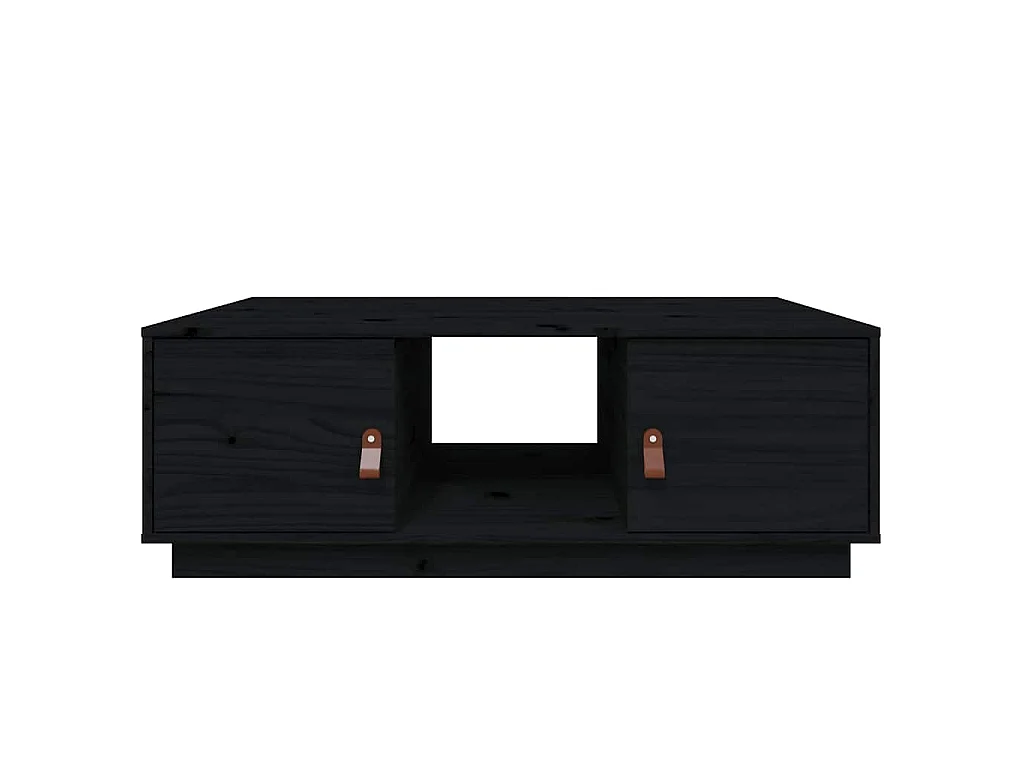 Table basse Noir 100x50x35 cm Bois massif de pin