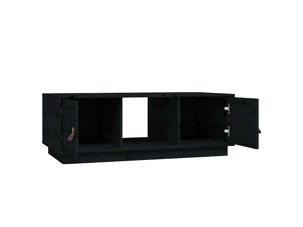 Table basse Noir 100x50x35 cm Bois massif de pin