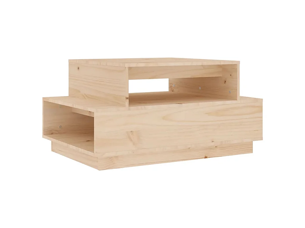Tavolino da Salotto 80x55x40,5 cm in Legno Massello di Pino
