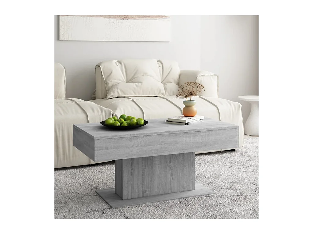 Table basse Sonoma gris 96x50x45 cm Bois d'ingénierie