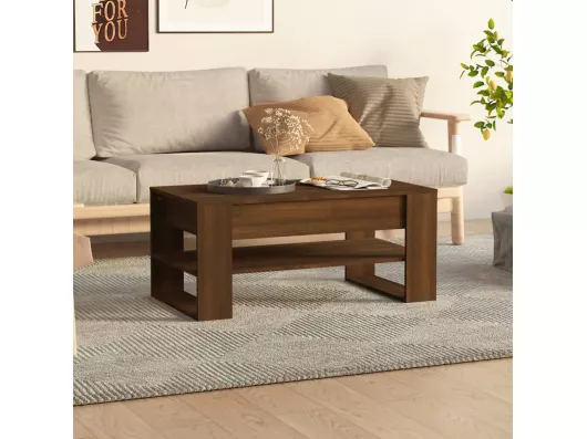 Kauf Unique Couchtisch Braun Eiche 102x55x45 cm Holzwerkstoff