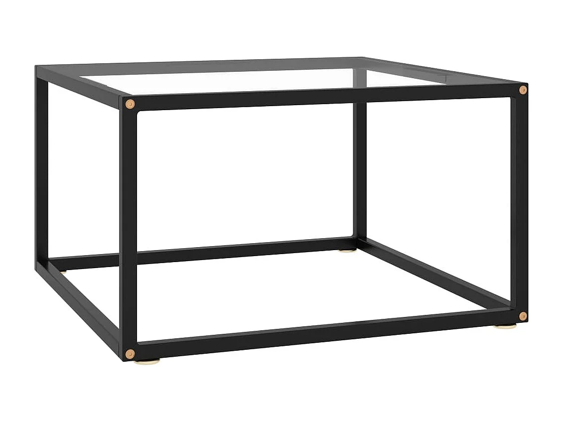 Table basse Noir avec verre trempé 60x60x35 cm