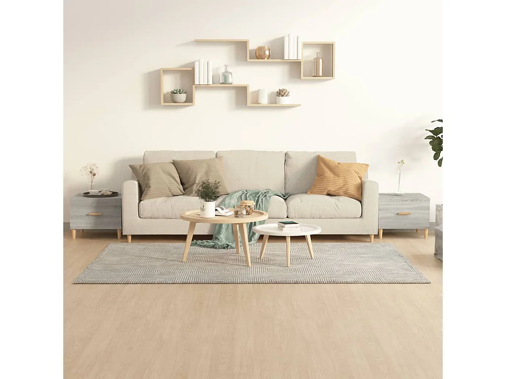 Tables basses 2 pcs sonoma gris 50x50x40 cm bois d'ingénierie