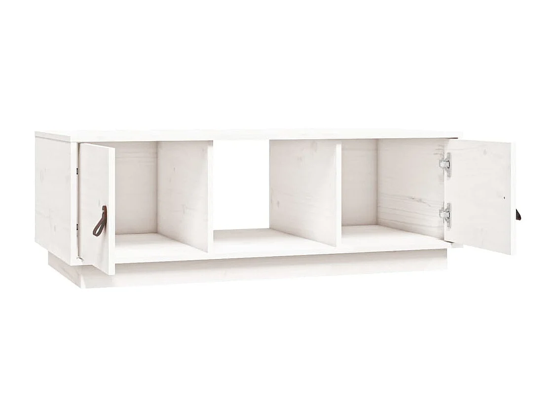 Couchtisch Weiß 100x50x35 cm Massivholz Kiefer