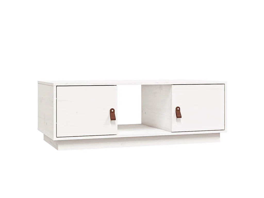 Table basse Blanc 100x50x35 cm Bois massif de pin