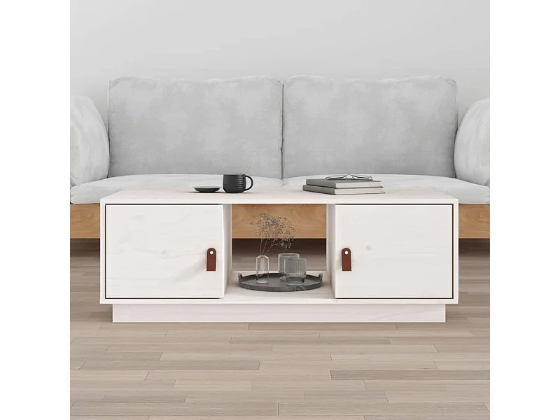 Mesa de centro 100x50x35 cm pinho maciço branco