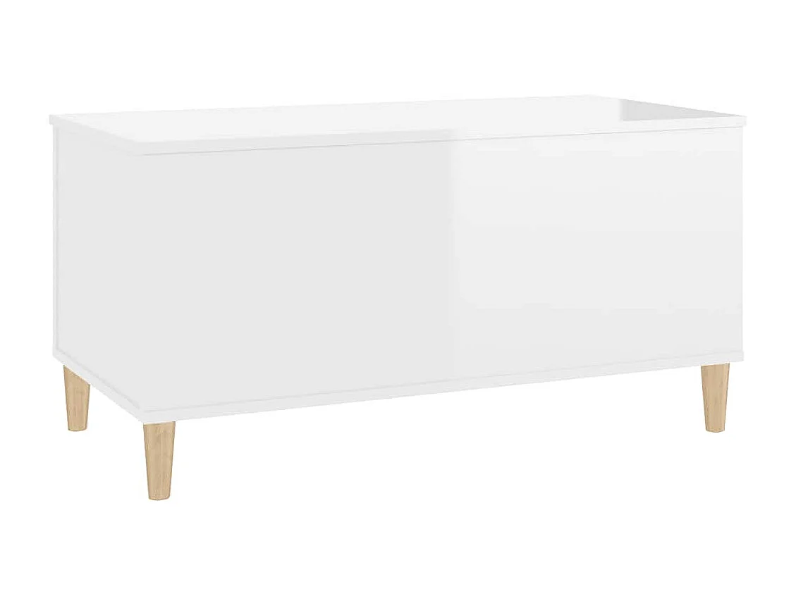 Salontafel 90x44,5x45 cm bewerkt hout hoogglans wit