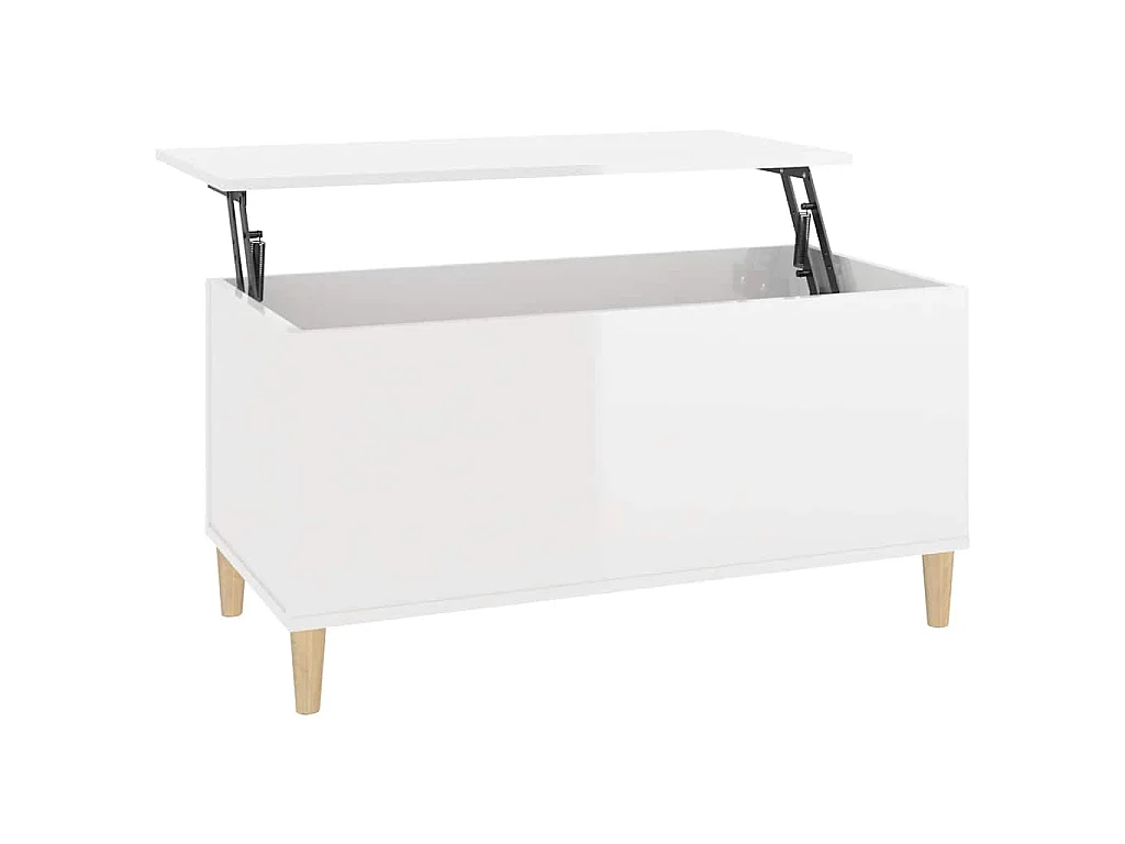 Couchtisch Hochglanz-Weiß 90x44,5x45 cm Holzwerkstoff