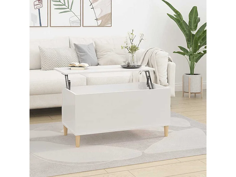 Couchtisch Hochglanz-Weiß 90x44,5x45 cm Holzwerkstoff
