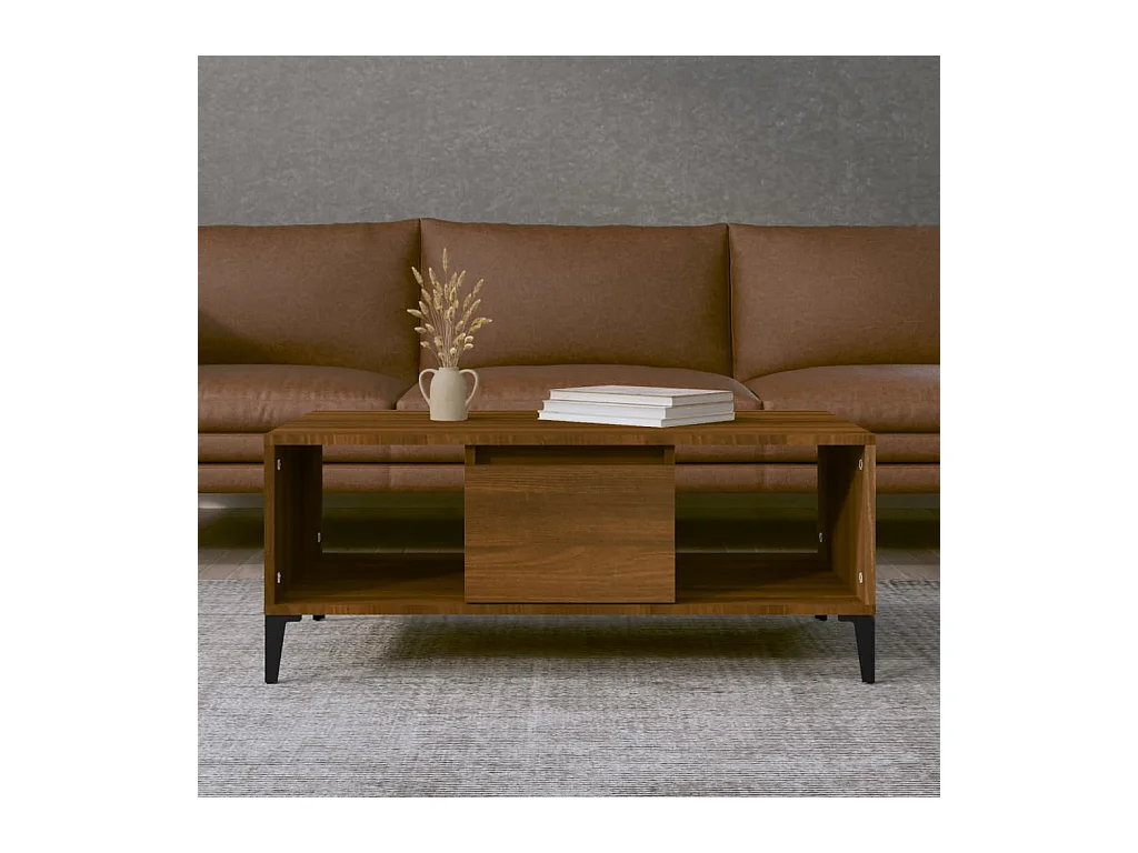 Table basse Chêne marron 90x50x36,5 cm Bois d'ingénierie