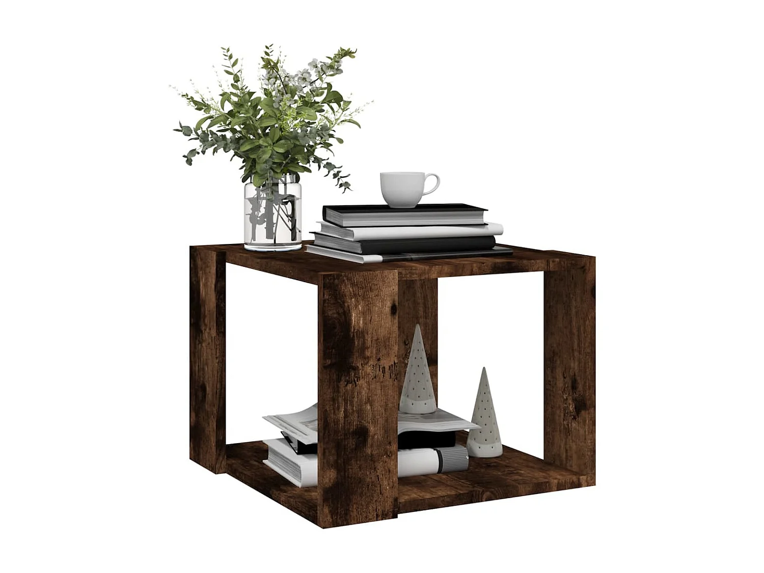 Table basse Chêne fumé 40x40x30 cm Bois d'ingénierie