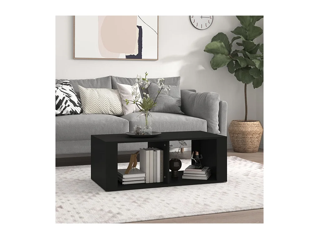 Table basse Noir 100x50x36 cm Bois d'ingénierie