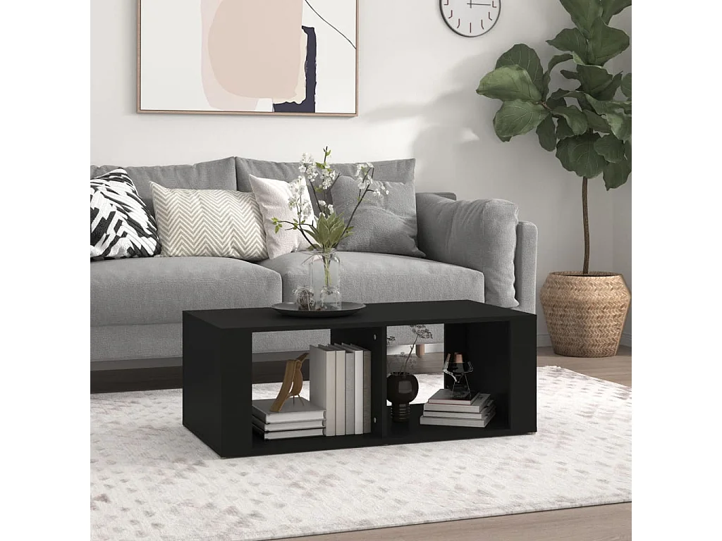 Table basse Noir 100x50x36 cm Bois d'ingénierie