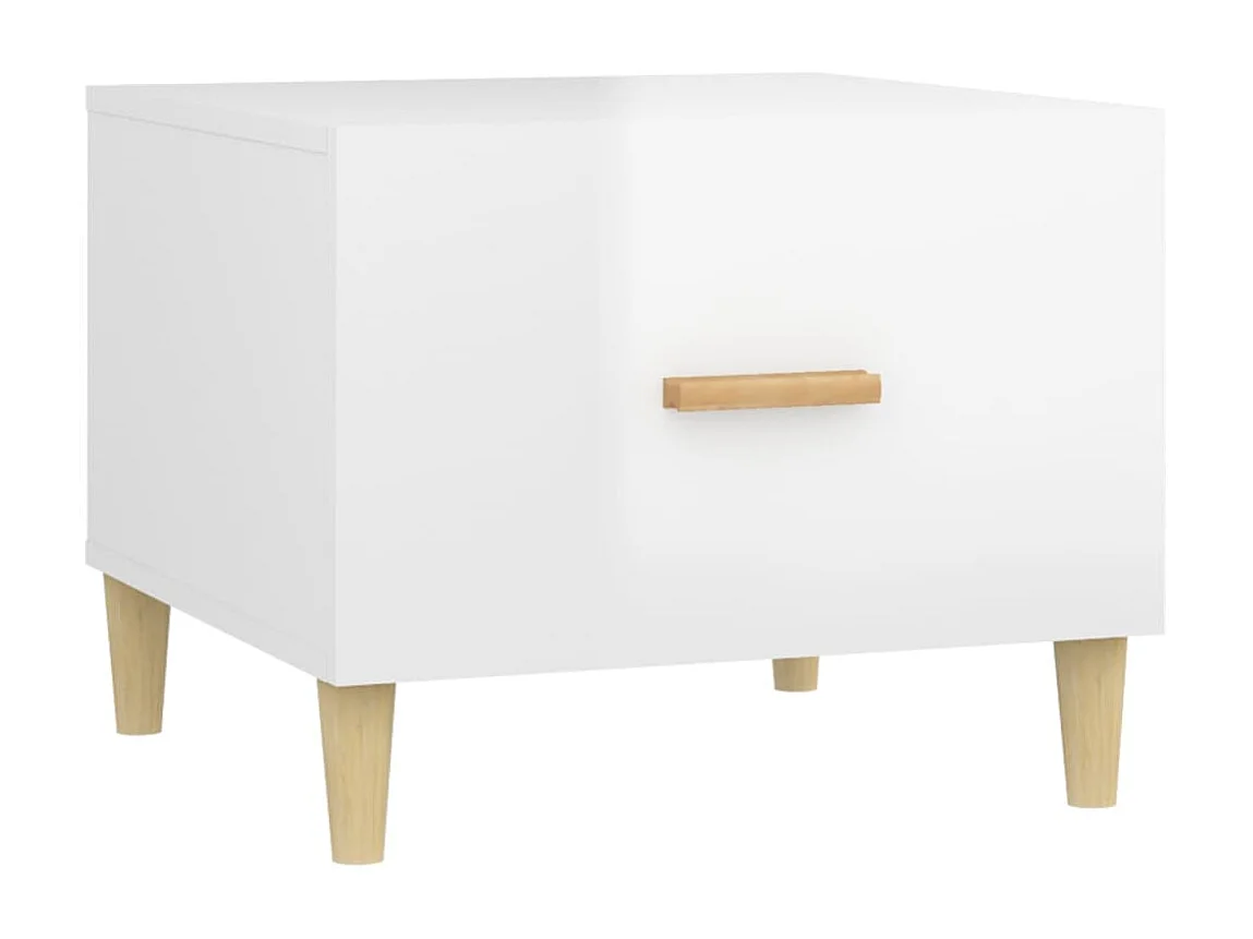 Tables basses 2 pcs blanc brillant 50x50x40cm bois d'ingénierie
