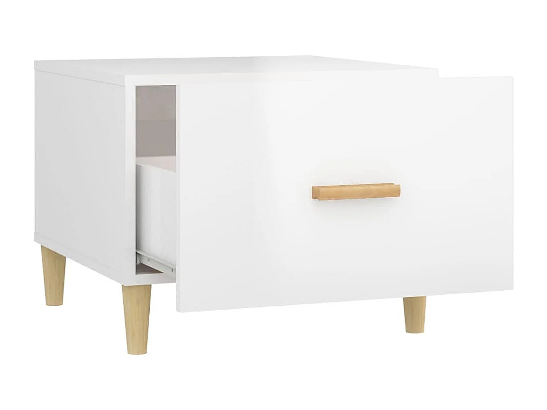 Tables basses 2 pcs blanc brillant 50x50x40cm bois d'ingénierie