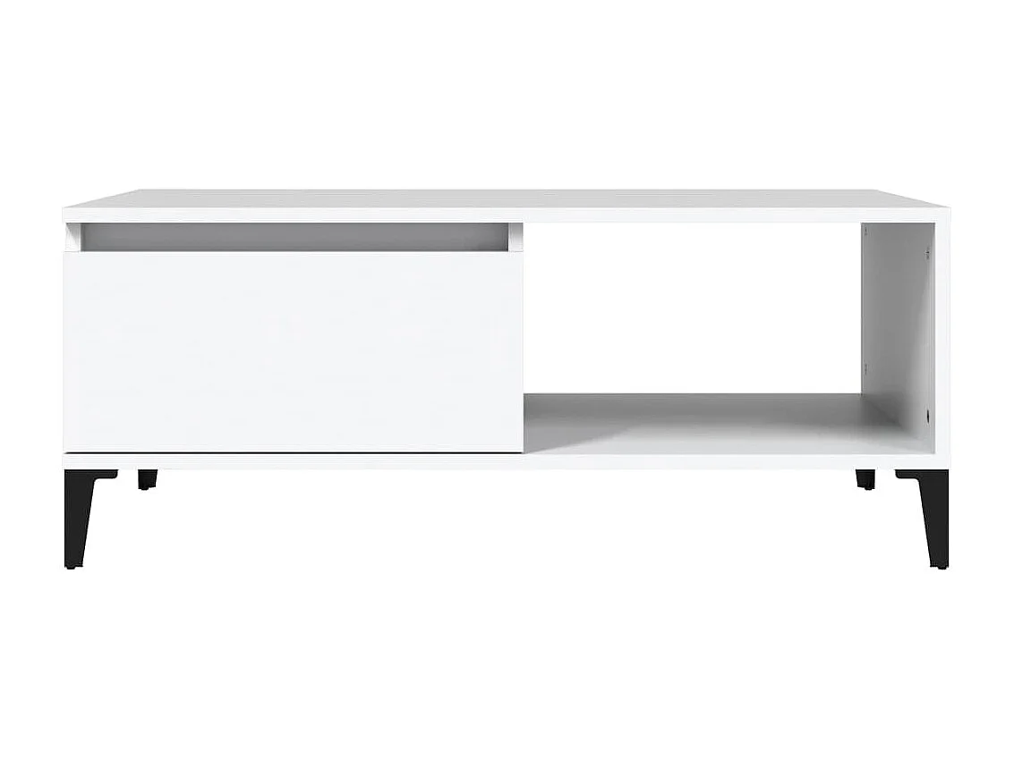Tavolino da Salotto Bianco 90x50x36,5 cm in Legno Multistrato