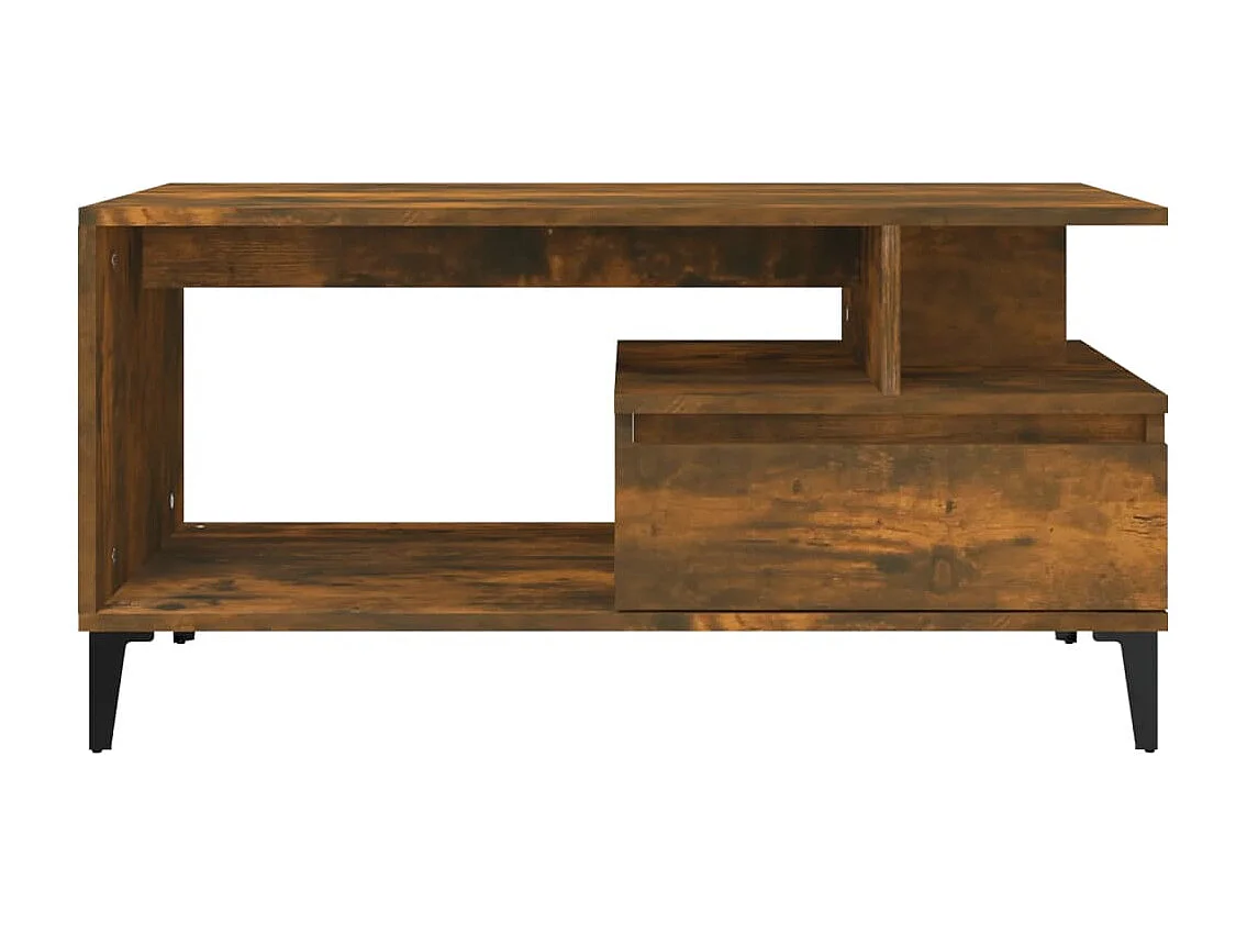 Table basse Chêne fumé 90x49x45 cm Bois d'ingénierie