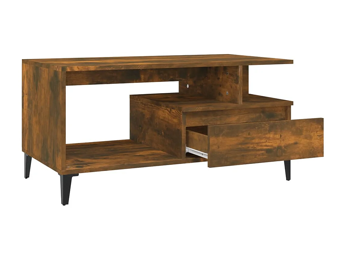 Table basse Chêne fumé 90x49x45 cm Bois d'ingénierie