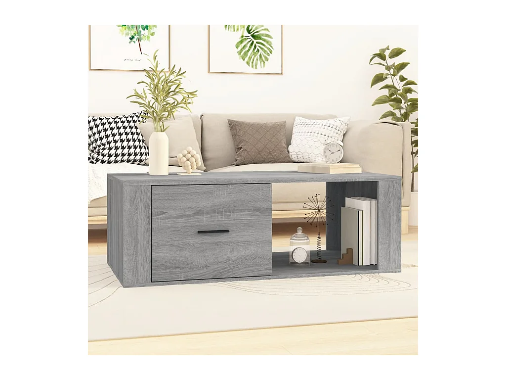 Salontafel 100x50,5x35 cm bewerkt hout grijs sonoma eikenkleur