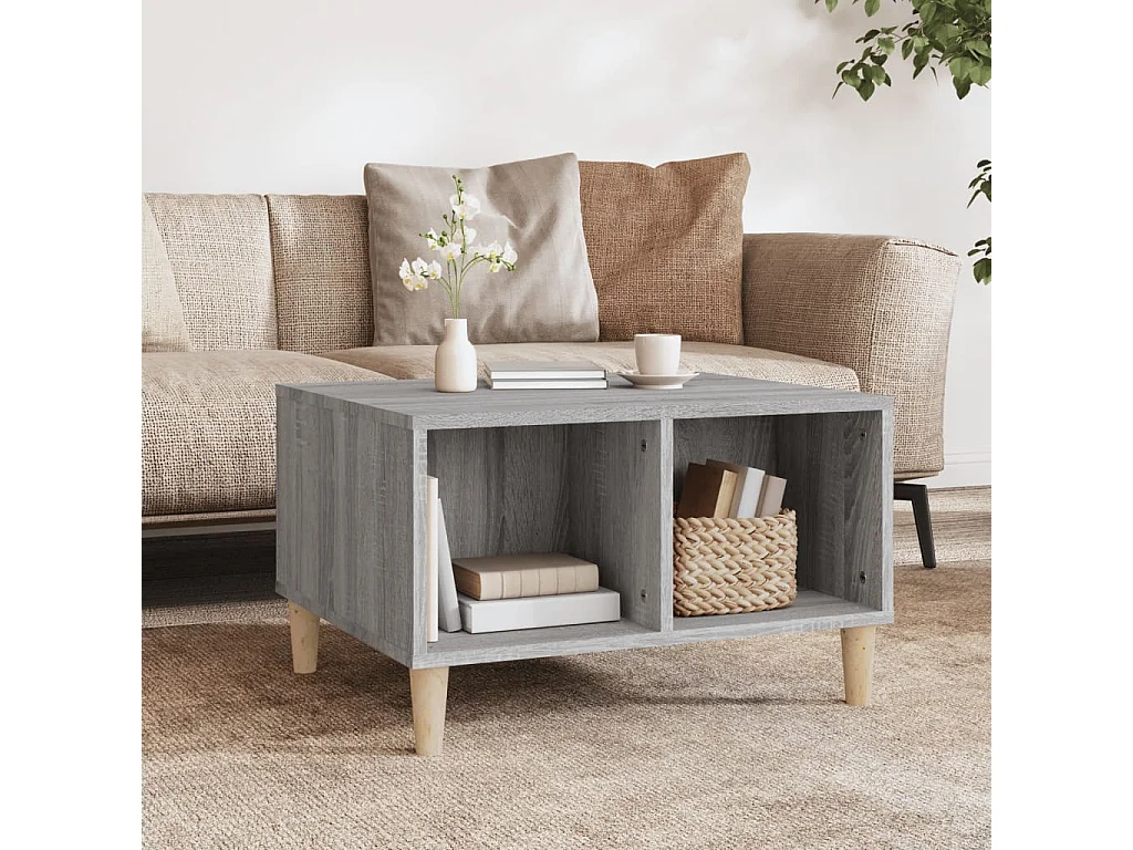 Table basse Sonoma gris 60x50x36,5 cm Bois d'ingénierie