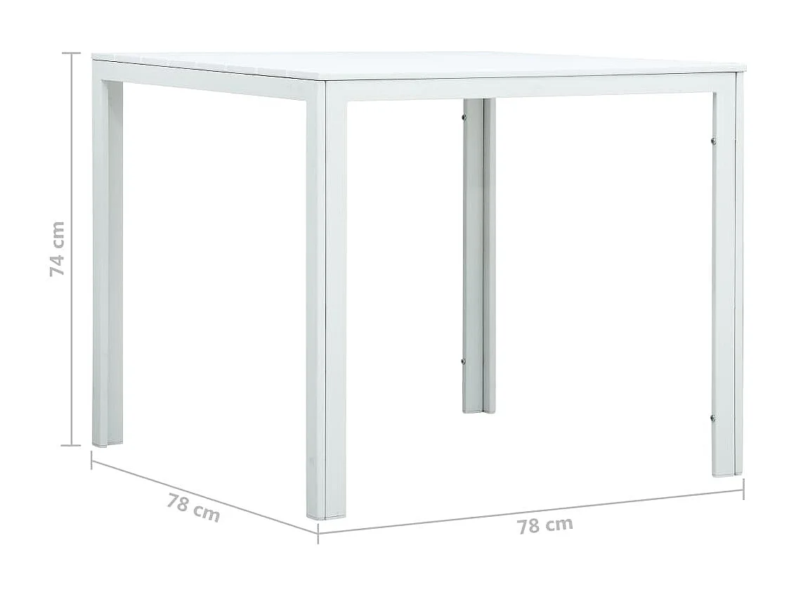 Salontafel hout-look 78x78x74 cm HDPE wit