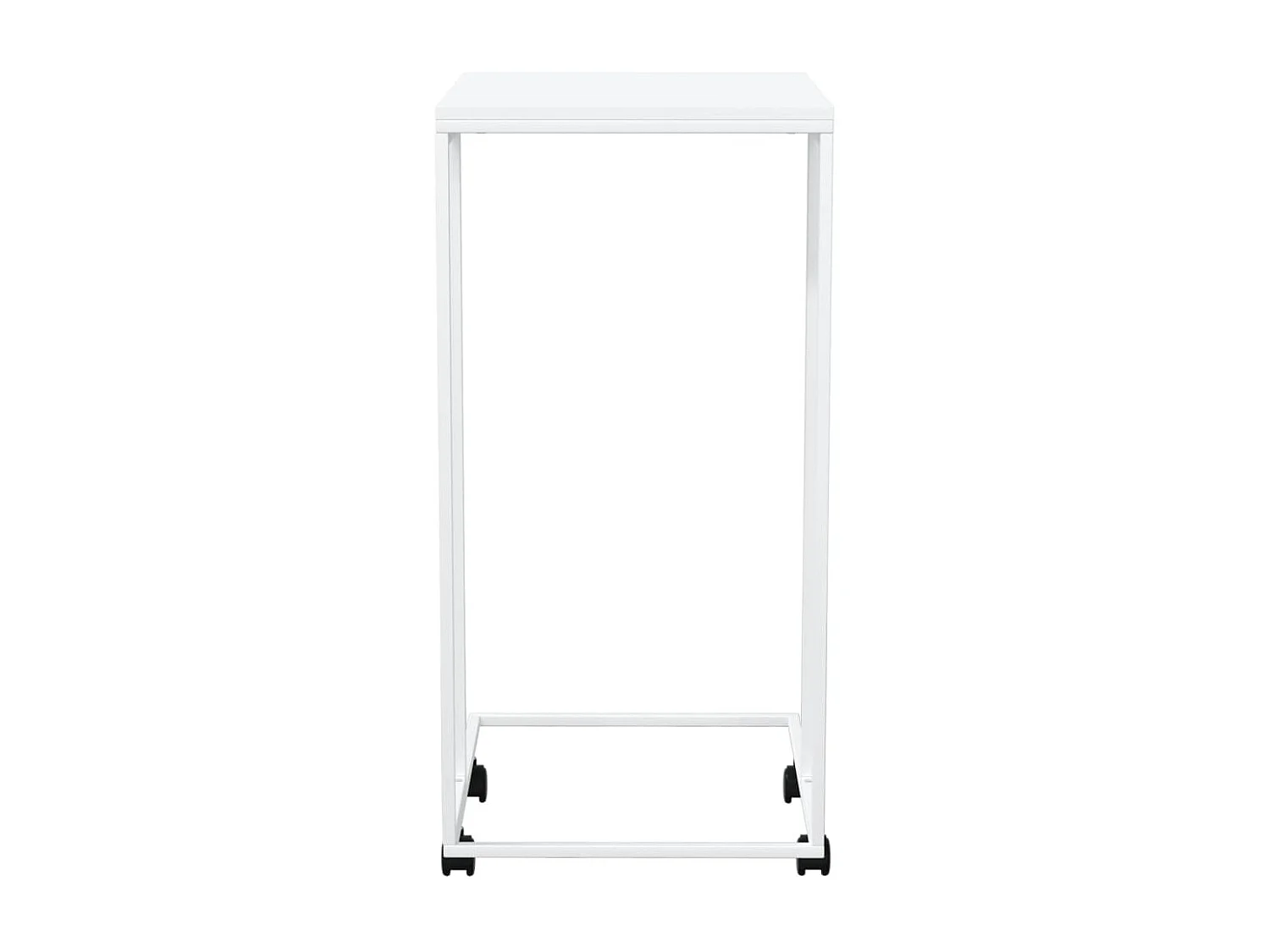 Table d'appoint avec roues Blanc 40x30x63,5cm Bois d'ingénierie