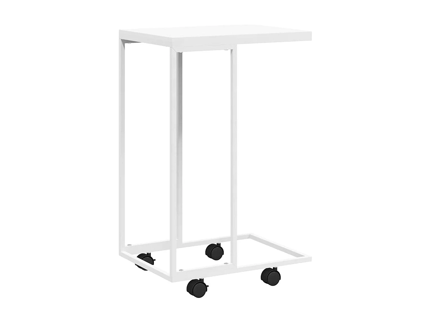 Table d'appoint avec roues Blanc 40x30x63,5cm Bois d'ingénierie