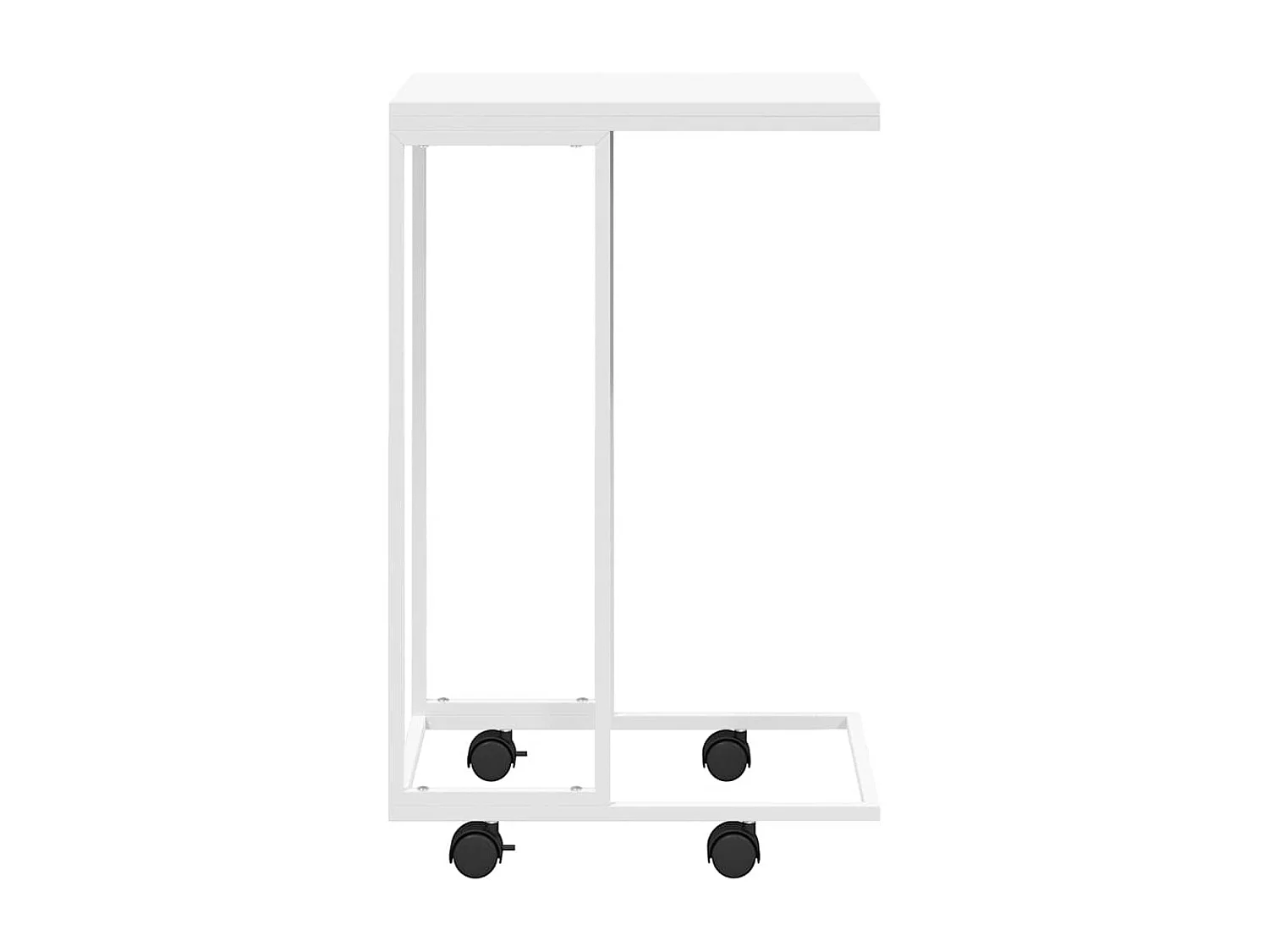 Table d'appoint avec roues Blanc 40x30x63,5cm Bois d'ingénierie