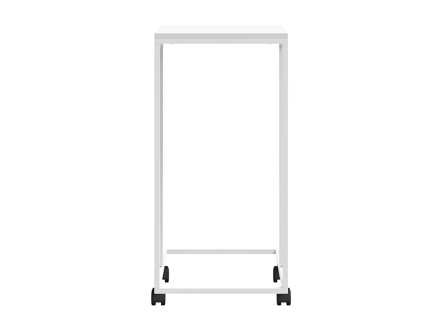 Table d'appoint avec roues Blanc 40x30x63,5cm Bois d'ingénierie