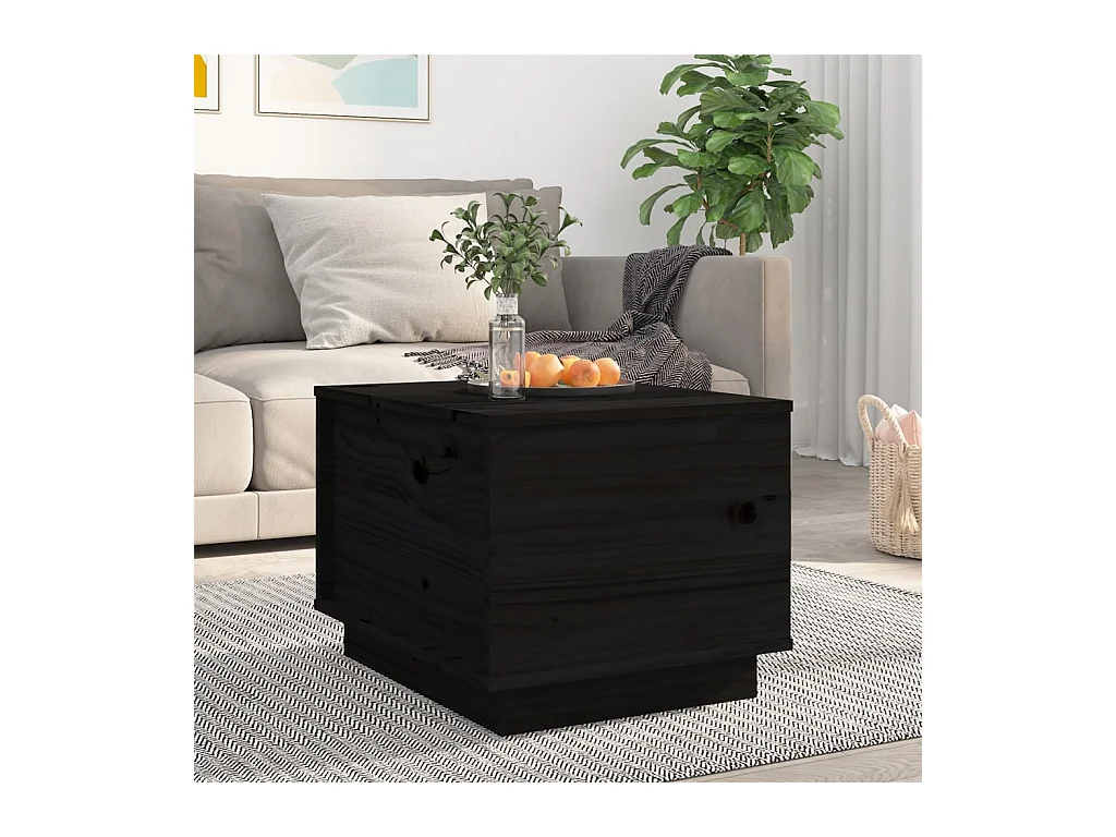 Salontafel 40x50x35 cm massief grenenhout zwart