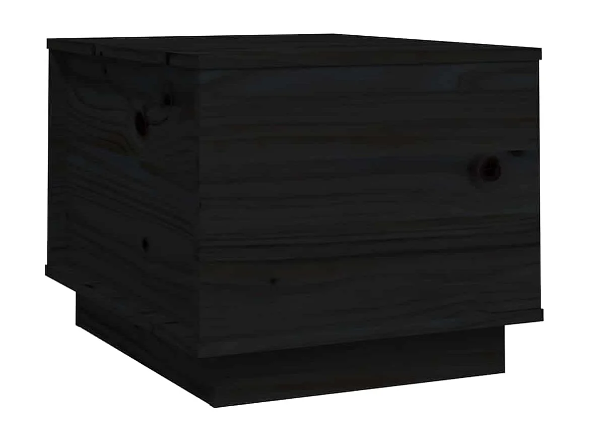Table basse Noir 40x50x35 cm Bois massif de pin