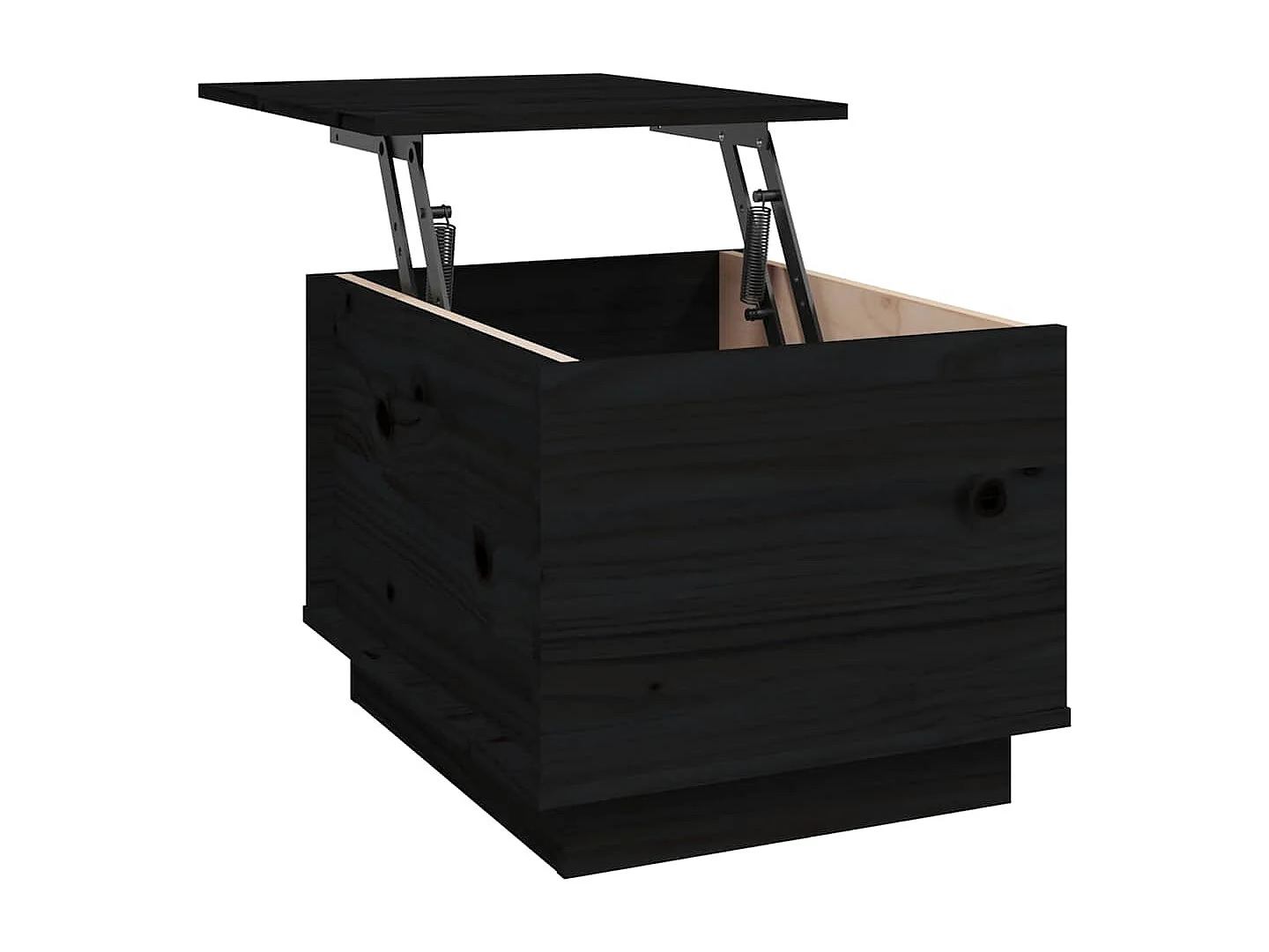 Table basse Noir 40x50x35 cm Bois massif de pin