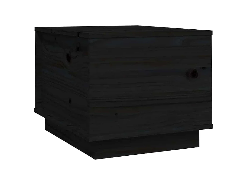 Mesa de centro 40x50x35 cm madeira de pinho maciça preto
