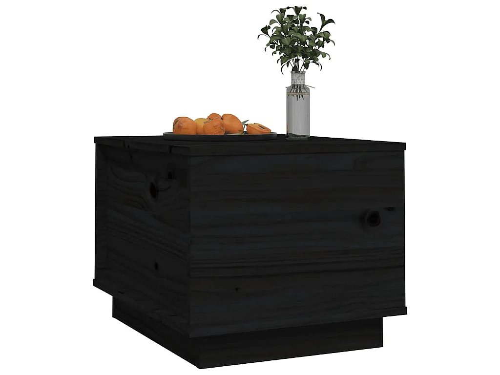 Mesa de centro 40x50x35 cm madeira de pinho maciça preto