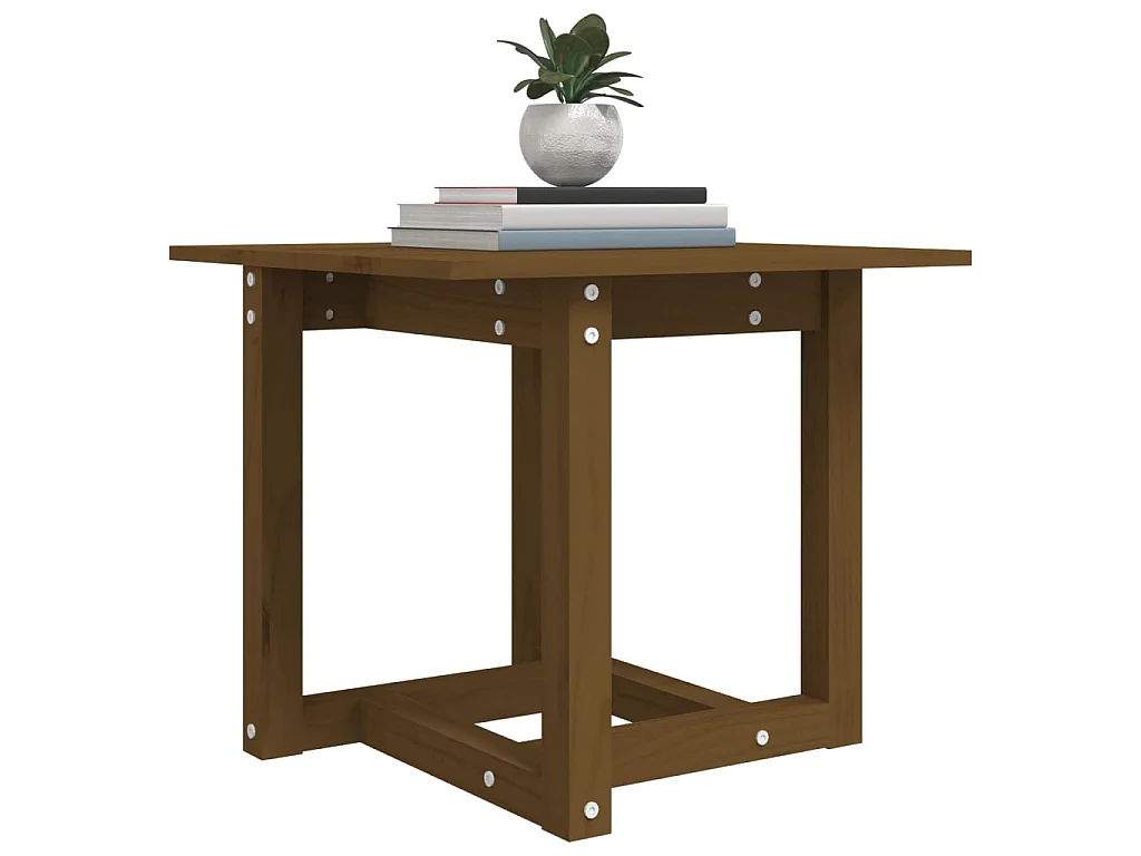 Tavolino da Salotto Ambra 50x50x45 cm in Legno Massello di Pino