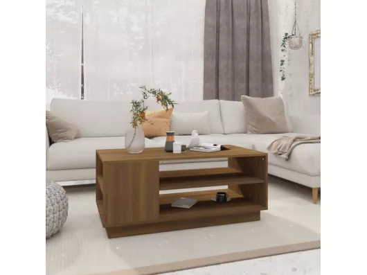 Kauf Unique Couchtisch Braun Eichen-Optik 102x55x43 cm Holzwerkstoff