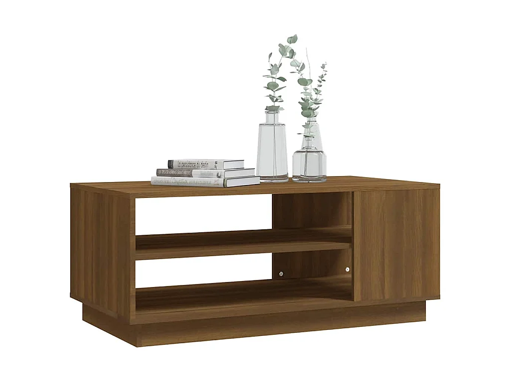 Tavolino da Salotto Rovere Marrone 102x55x43 cm in Truciolato