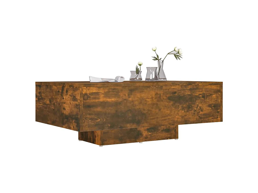 Table basse Chêne fumé 85x55x31 cm Bois d'ingénierie