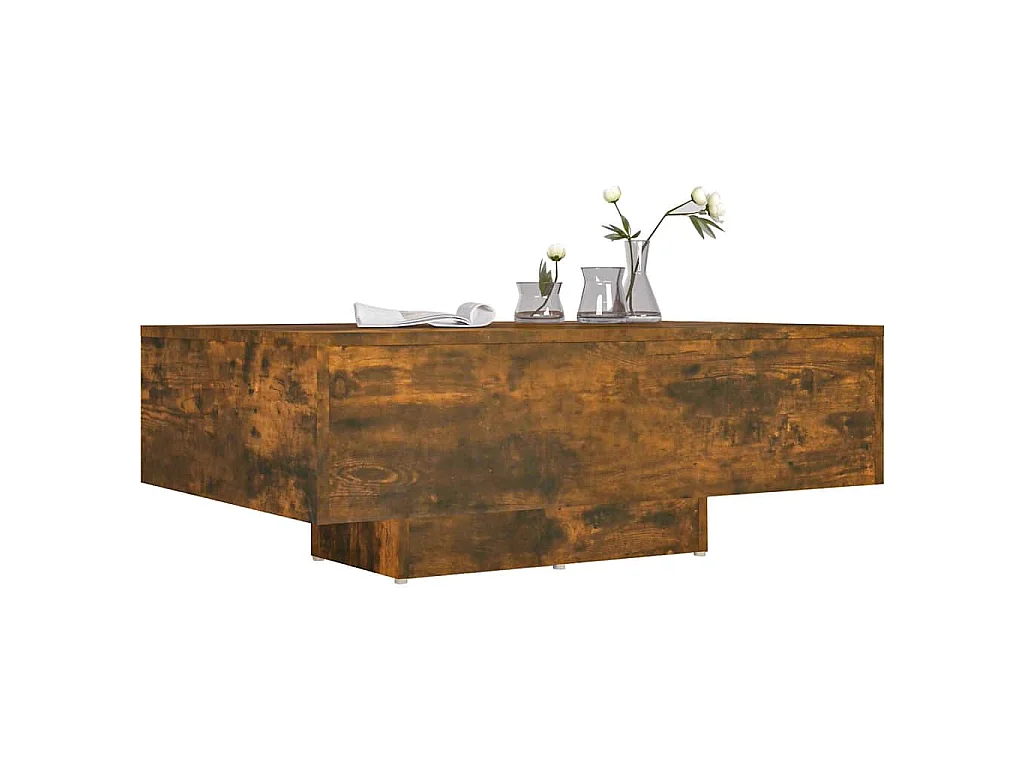 Table basse Chêne fumé 85x55x31 cm Bois d'ingénierie