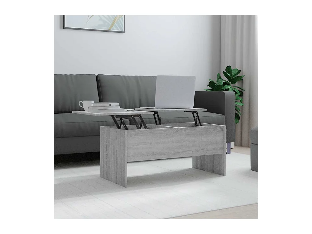Table basse Sonoma gris 102x50,5x46,5 cm Bois d'ingénierie