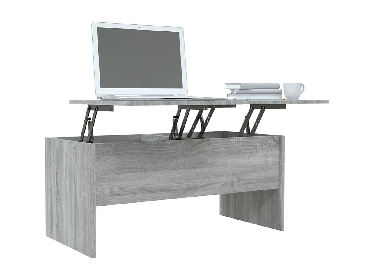 Salontafel 102x50,5x46,5 cm bewerkt hout grijs sonoma eiken