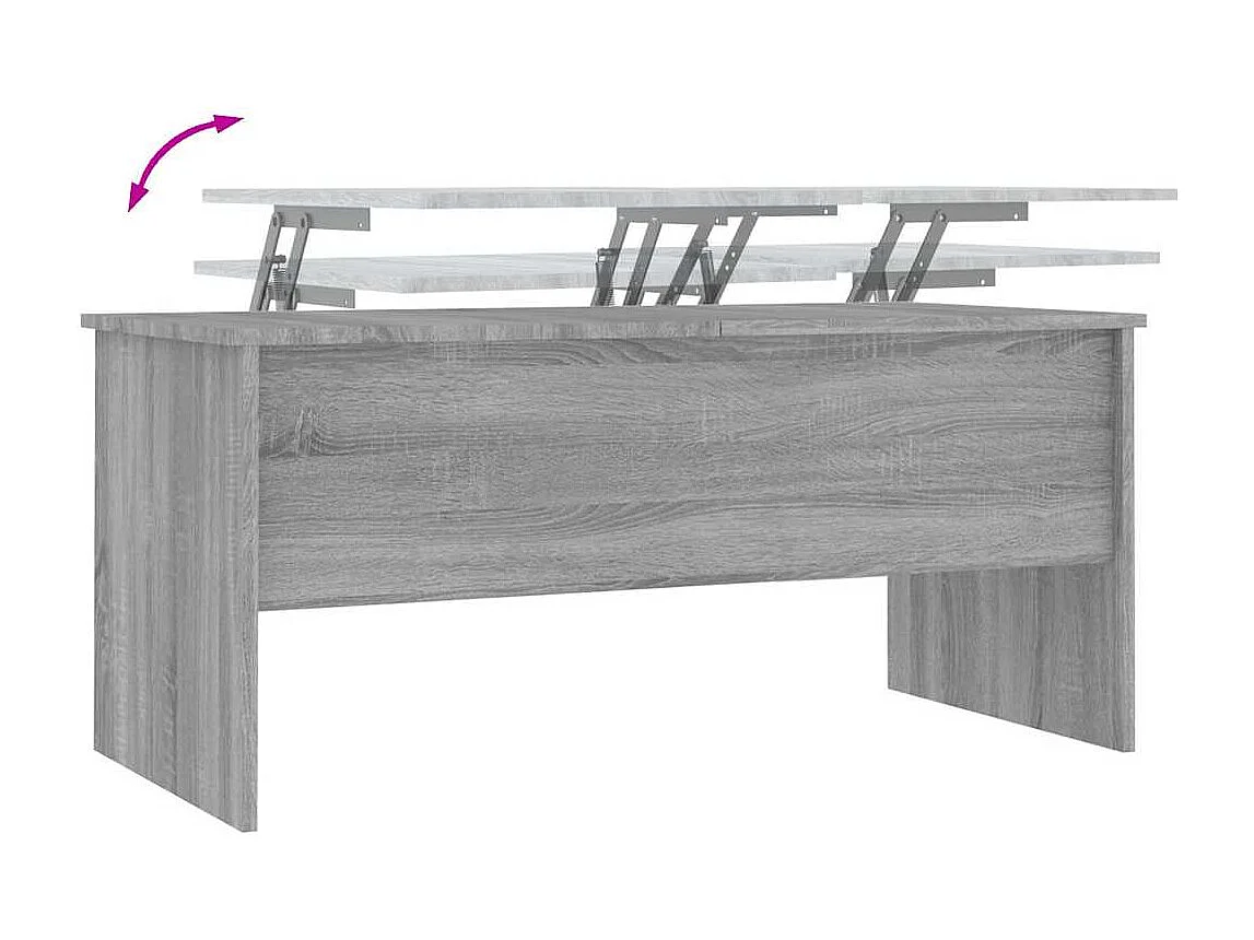 Salontafel 102x50,5x46,5 cm bewerkt hout grijs sonoma eiken