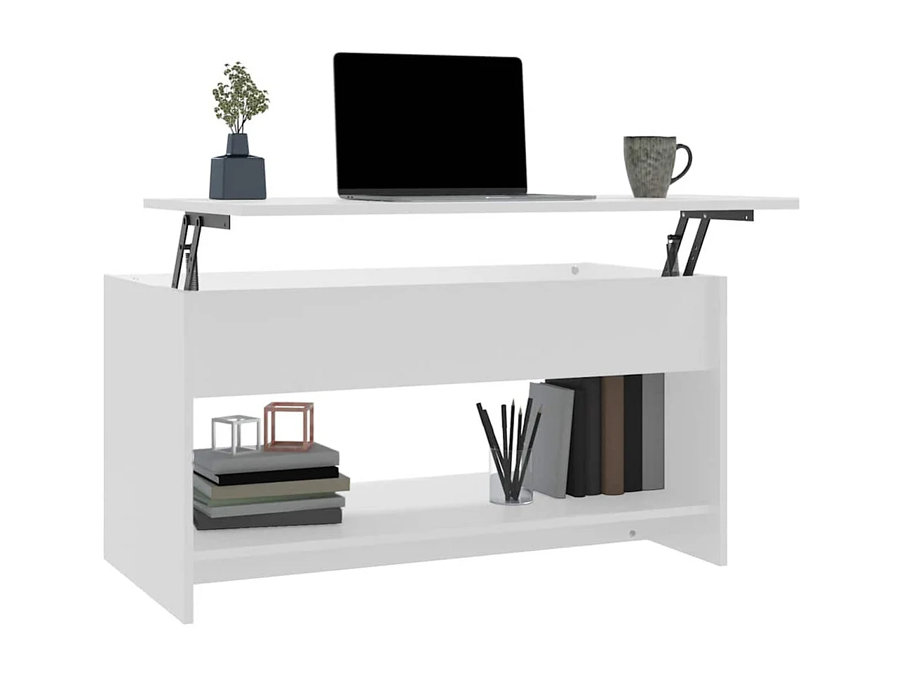 Couchtisch Weiß 102x50x52,5 cm Holzwerkstoff