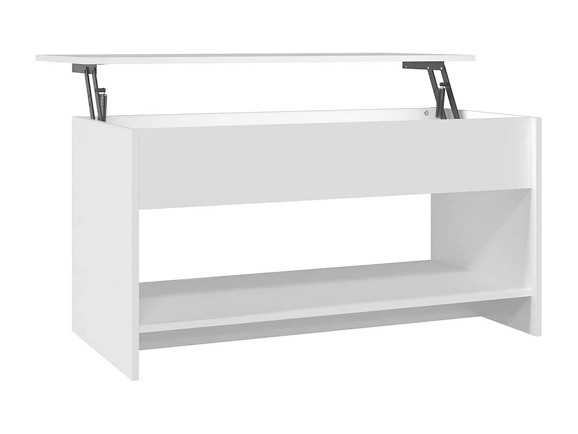 Table basse blanc 102x50x52,5 cm bois d'ingénierie