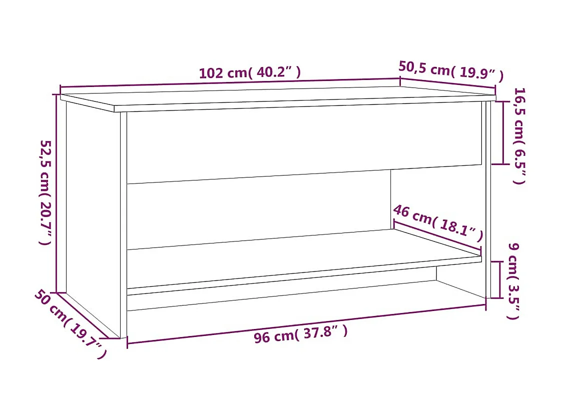 Table basse blanc 102x50x52,5 cm bois d'ingénierie
